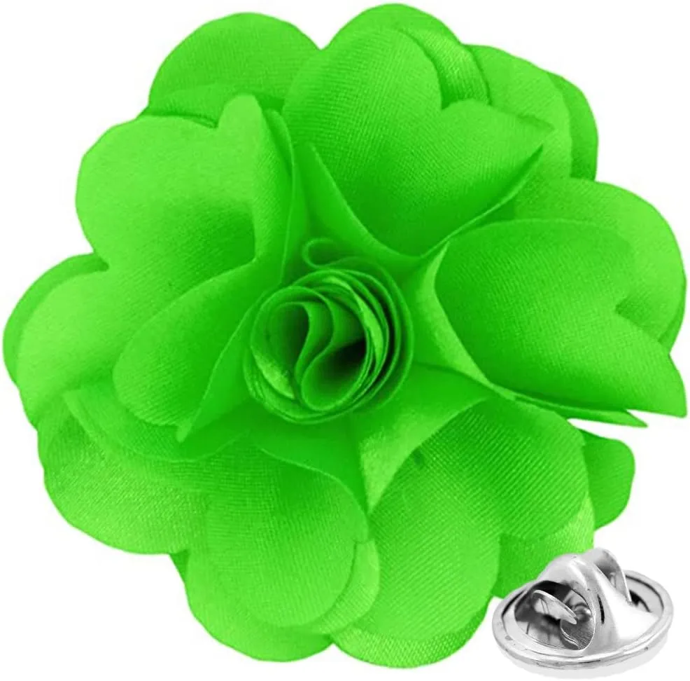 Vittorio Vico Unisex Satin Solid Flower Lapel Pin