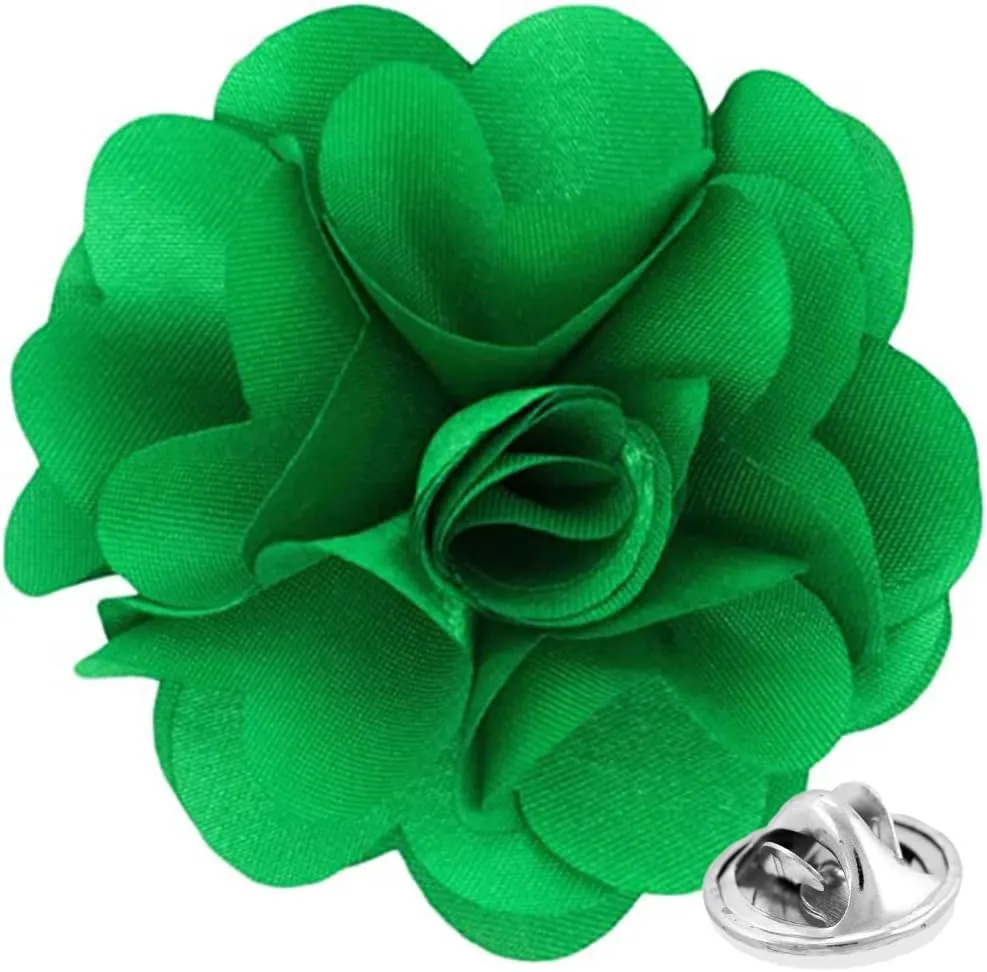 Vittorio Vico Unisex Satin Solid Flower Lapel Pin