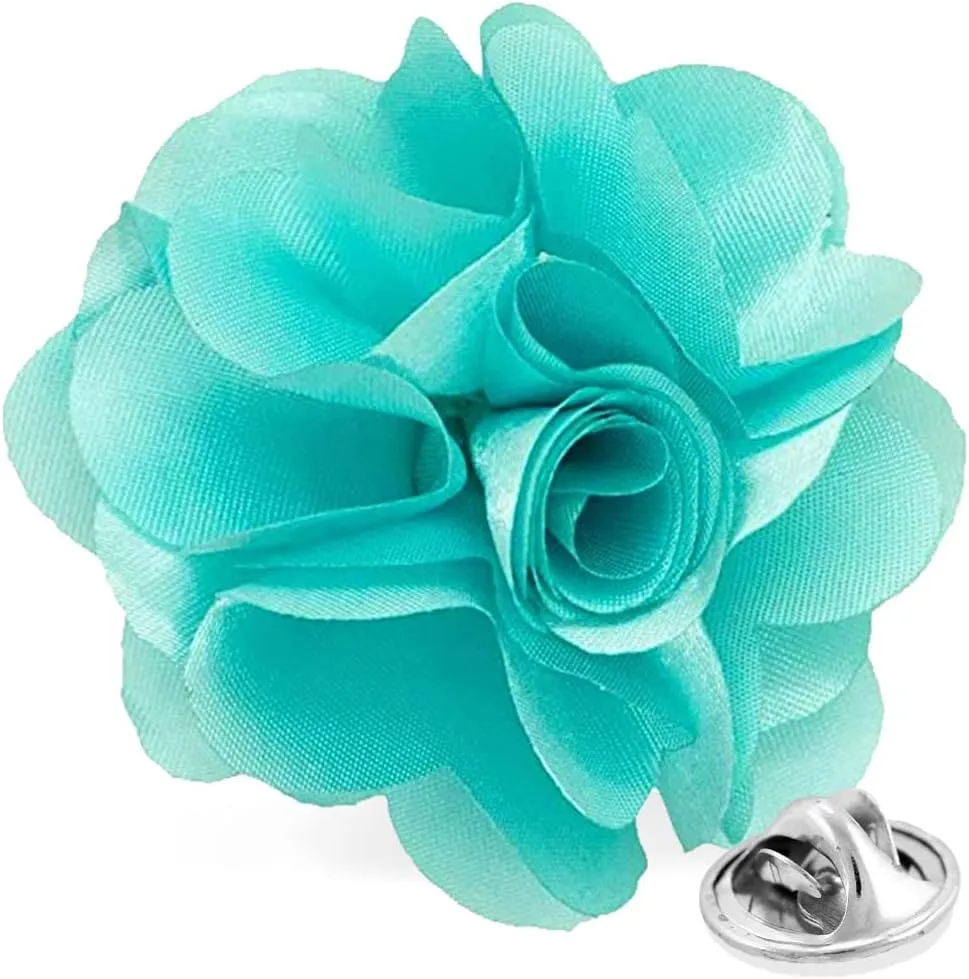 Vittorio Vico Unisex Satin Solid Flower Lapel Pin