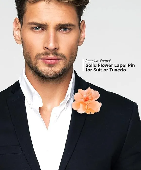 Vittorio Vico Unisex Satin Solid Flower Lapel Pin