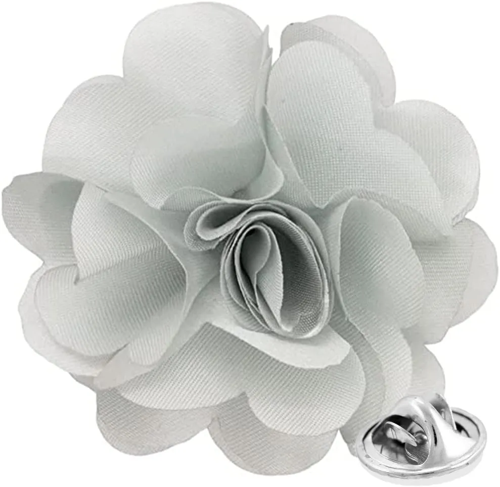 Vittorio Vico Unisex Satin Solid Flower Lapel Pin