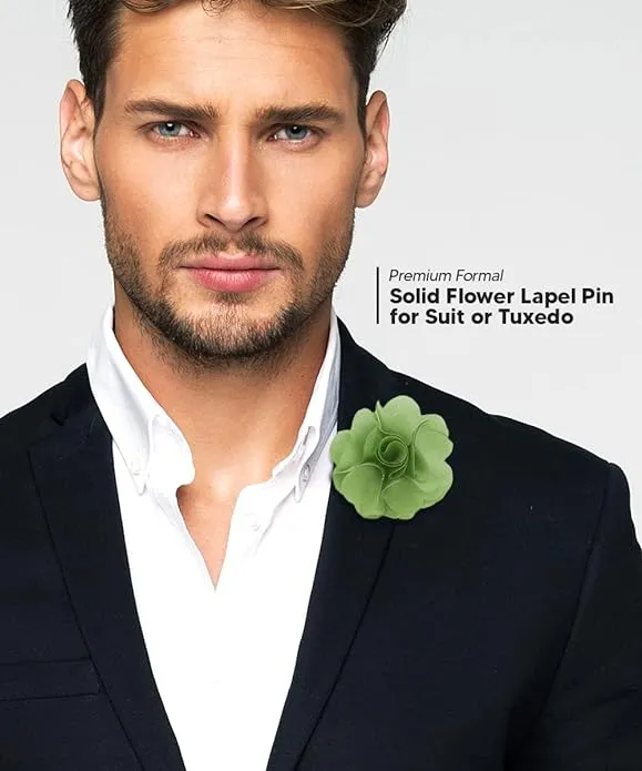 Vittorio Vico Unisex Satin Solid Flower Lapel Pin