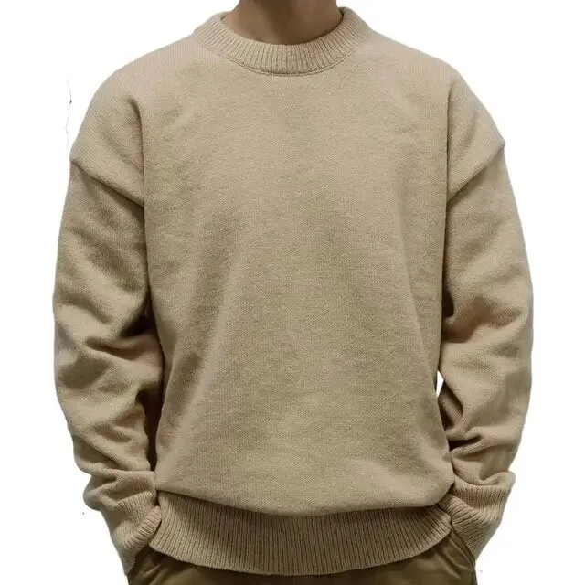 Wiaofellas Autumn Winter Turtleneck Men Sweater Fashion Simple Loose High Quality Tees Tops Casual Pullovers Knit For Male Men Clothing